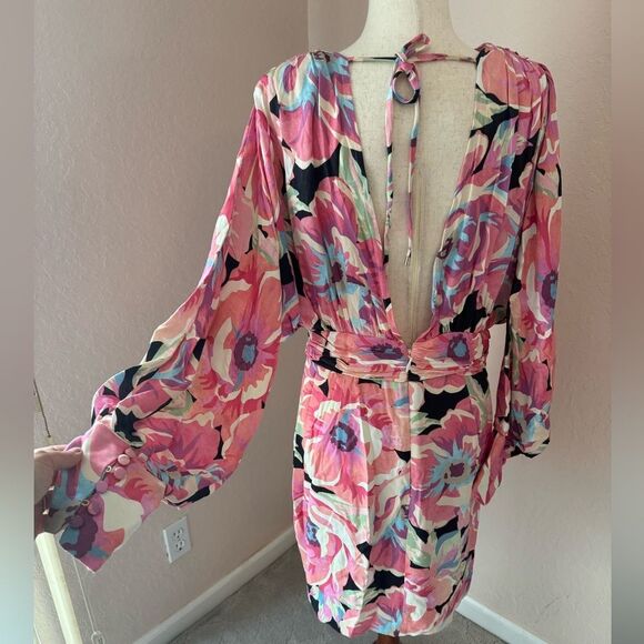 Stunning Sheike Fire Island dress with button sleeves floral pattern aus 12 - Picture 6 of 16